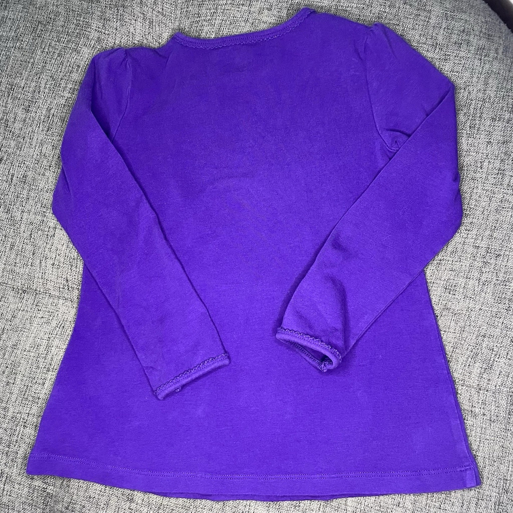 J Khaki Girls 5 Tunic Purple Flower long sleeve - Picture 5 of 6